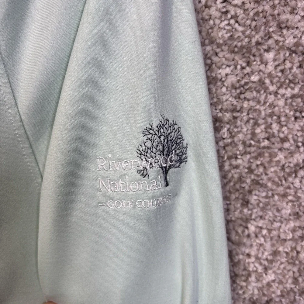 Swannies Pullover Mens XL Green 1/4 Zip Long Sleeve Golf Top Riverwood National